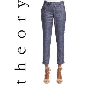 THEORY- Korene Chambray Linen Blend Pant- sz. S